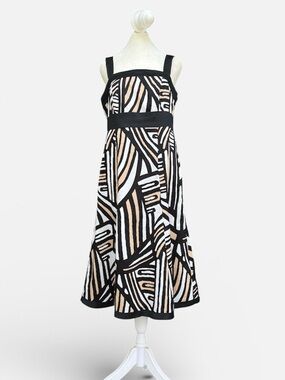 Tribal® Sleeveless Square-Neck Midi Dress in Abstract Geo Print Size 6